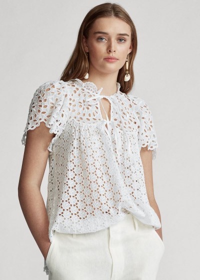 Blusa Polo Ralph Lauren Algodão Eyelet Mulher 39458-VEFC